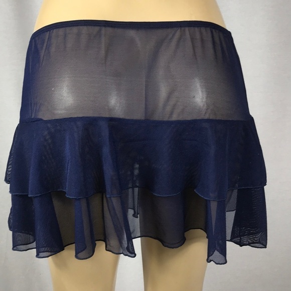 Under the Sun Mesh Ruffle Skirt Mesh Blue Skirt Size Extra Large New Without Tag - Picture 2 of 2